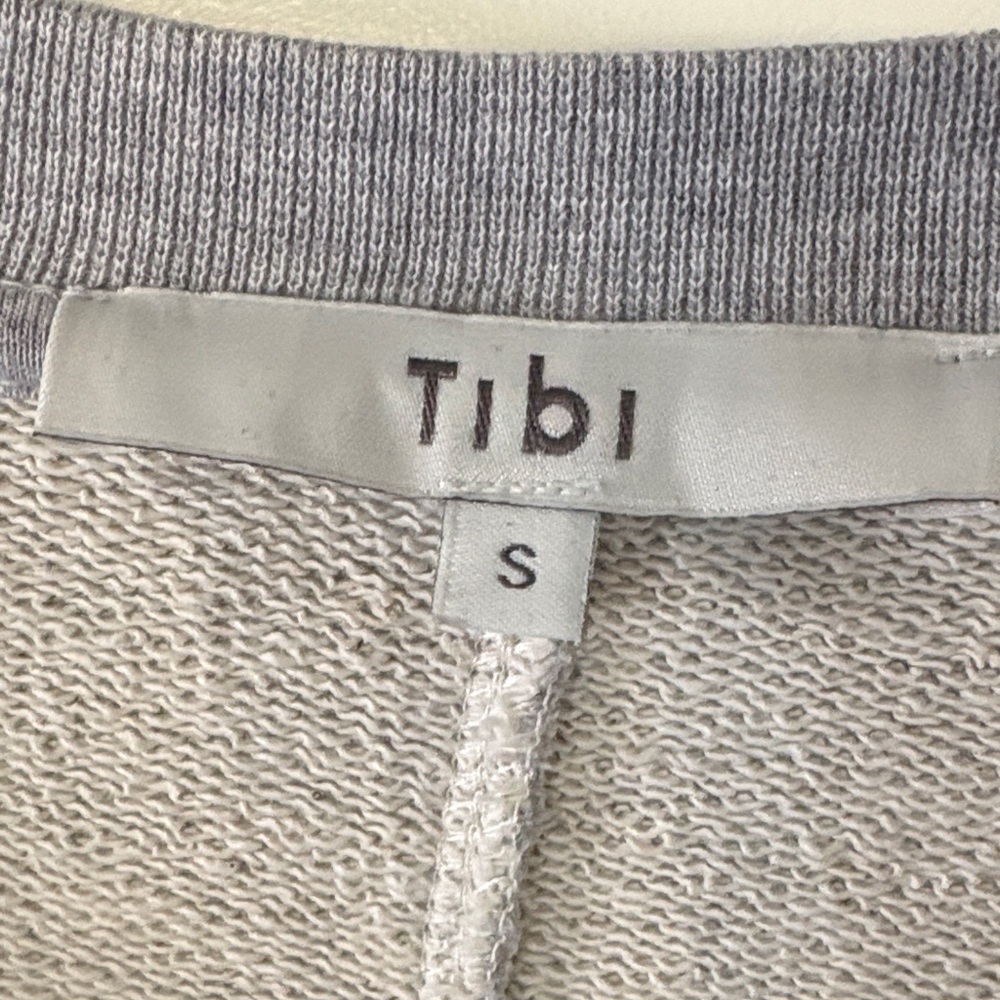 Tibi Light Gray V-Neck Sweatshirt - Picture 2 of 3